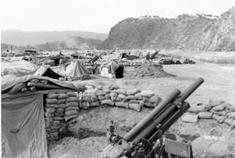 105's of 'A' Battery, 15th Field Artillery Battalion one mile south of Kumhwa